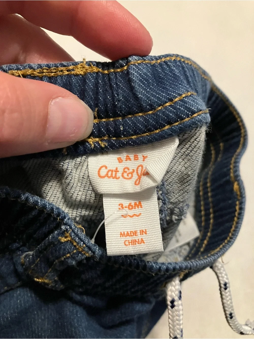 Cat & Jack Charcoal Henley Bodysuit with Blue Denim Pants